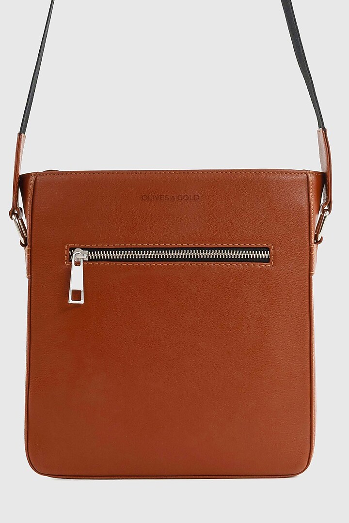Maple Tan Premium Faux Leather Crossbody Bag by OLIVES & GOLD at Pernia's Pop Up Shop