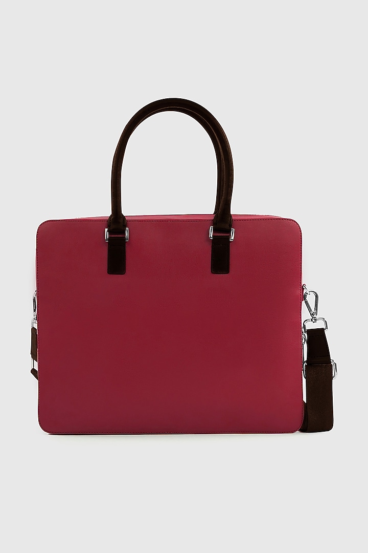 Ruby Red Premium Faux Leather Laptop Bag by OLIVES & GOLD at Pernia's Pop Up Shop