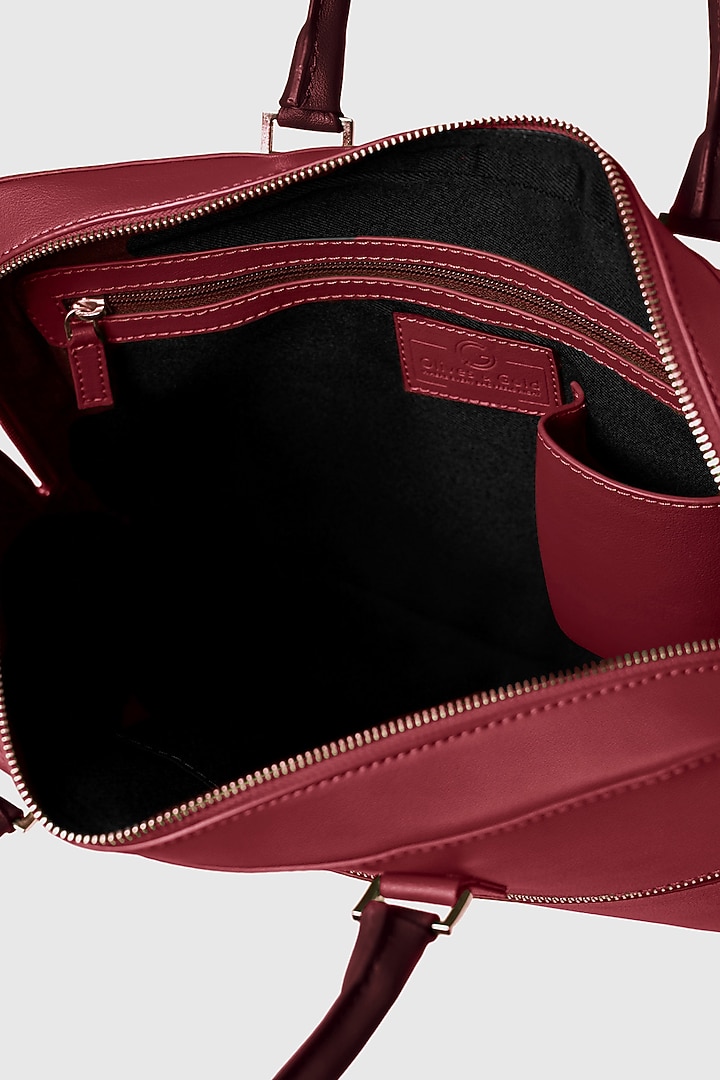 Ruby Red Premium Faux Leather Laptop Bag by OLIVES & GOLD at Pernia's Pop Up Shop
