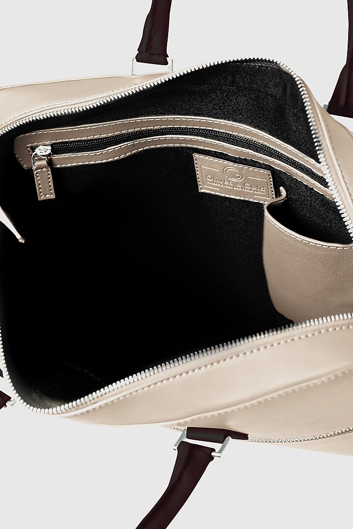 Ivory Premium Faux Leather Laptop Bag by OLIVES & GOLD at Pernia's Pop Up Shop
