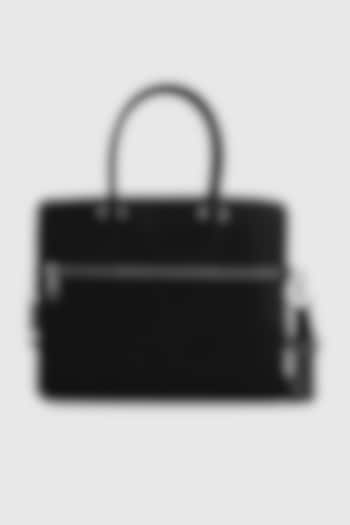Black Premium Faux Leather Laptop Bag by OLIVES & GOLD