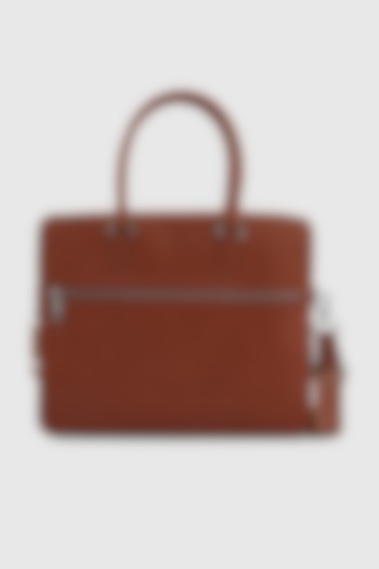 Maple Tan Premium Faux Leather Laptop Bag by OLIVES & GOLD