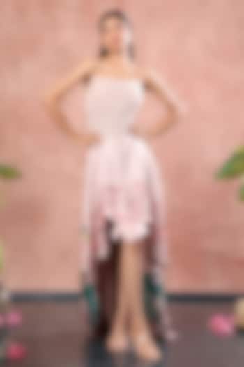 Pink Neoprene Floral Printed Cocktail Dress by OZEQO at Pernia's Pop Up Shop