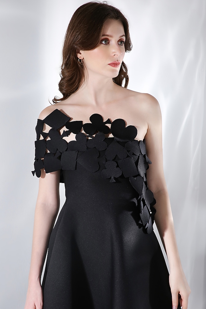 Black Neoprene Vacation Dress With Wrap by OZEQO at Pernia's Pop Up Shop