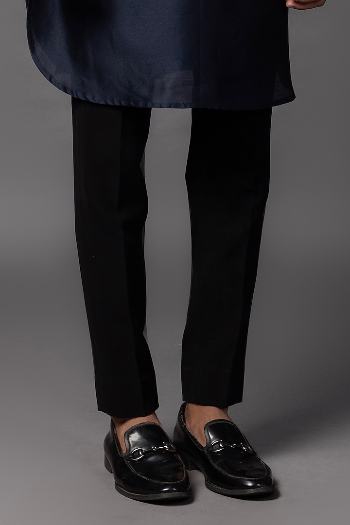 Navy Chanderi Nehru Jacket Set by PAARSH at Pernia's Pop Up Shop