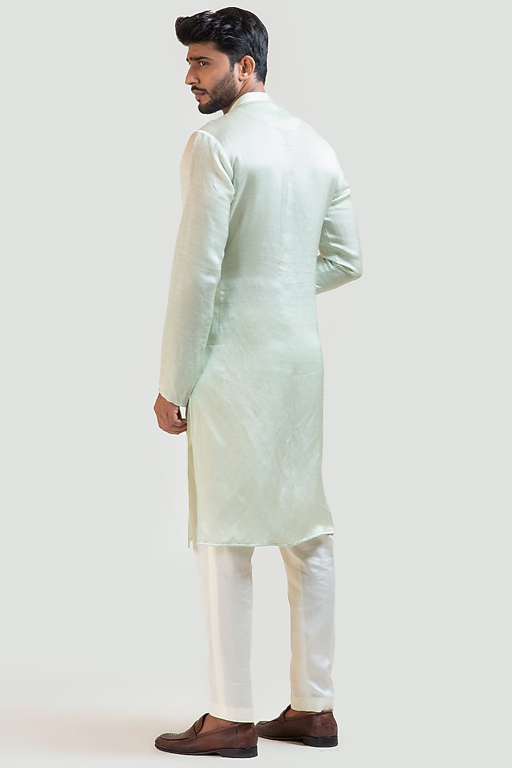 Mint Green Embroidered Kurta Set by PAARSH at Pernia's Pop Up Shop