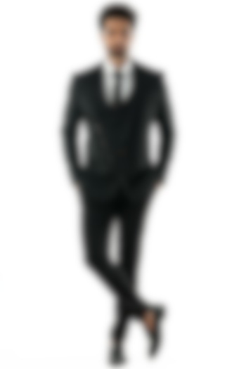 Black Terrycot Blazer Set by PAARSH at Pernia's Pop Up Shop