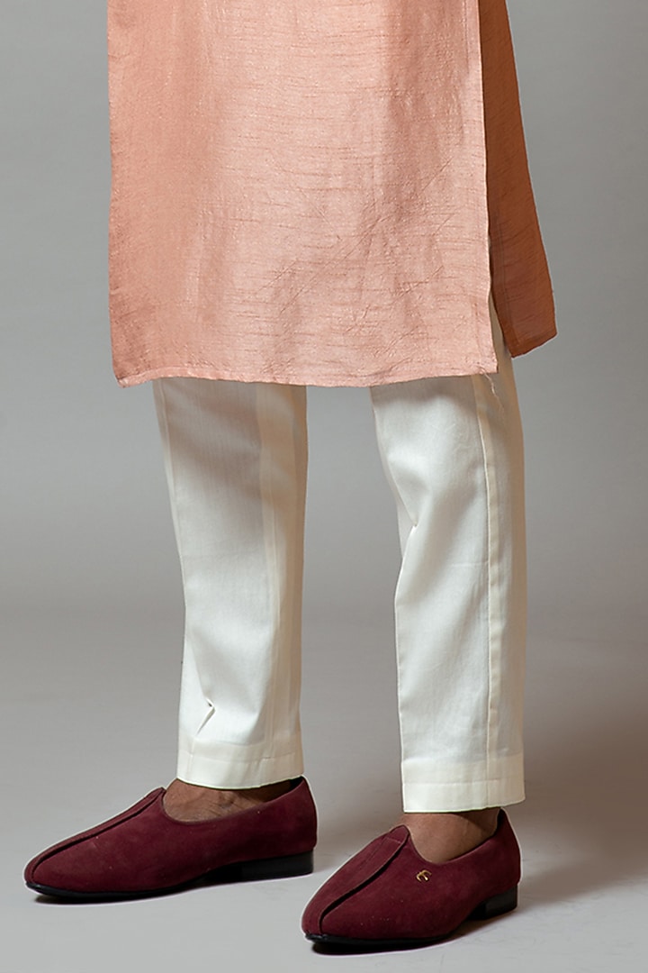 Onion Pink Bamboo Silk Kurta Set by PAARSH at Pernia's Pop Up Shop