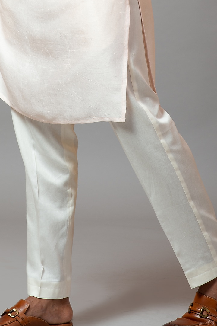 Baby Pink Embroidered Nehru Jacket With Kurta Set by PAARSH at Pernia's Pop Up Shop