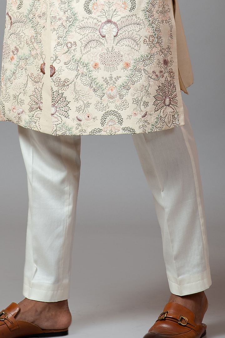 Ivory Embroidered Wedding Sherwani Set by PAARSH at Pernia's Pop Up Shop