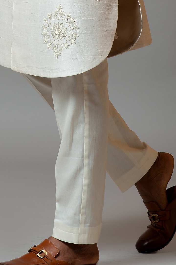 White Embroidered Wedding Sherwani Set by PAARSH at Pernia's Pop Up Shop