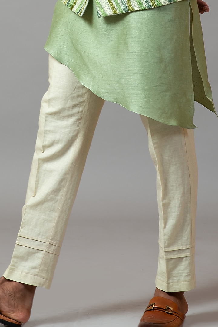 Mint Green Embroidered Nehru Jacket With Kurta Set by PAARSH at Pernia's Pop Up Shop