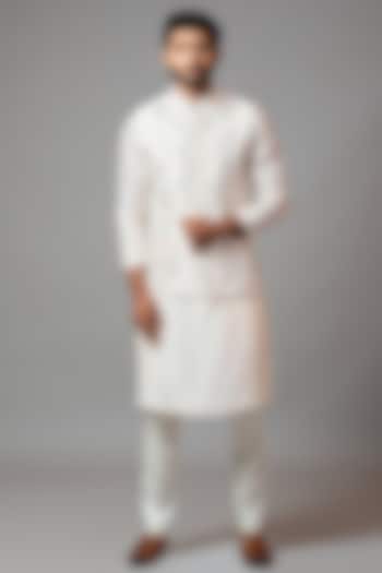 Baby Pink Embroidered Nehru Jacket by PAARSH at Pernia's Pop Up Shop