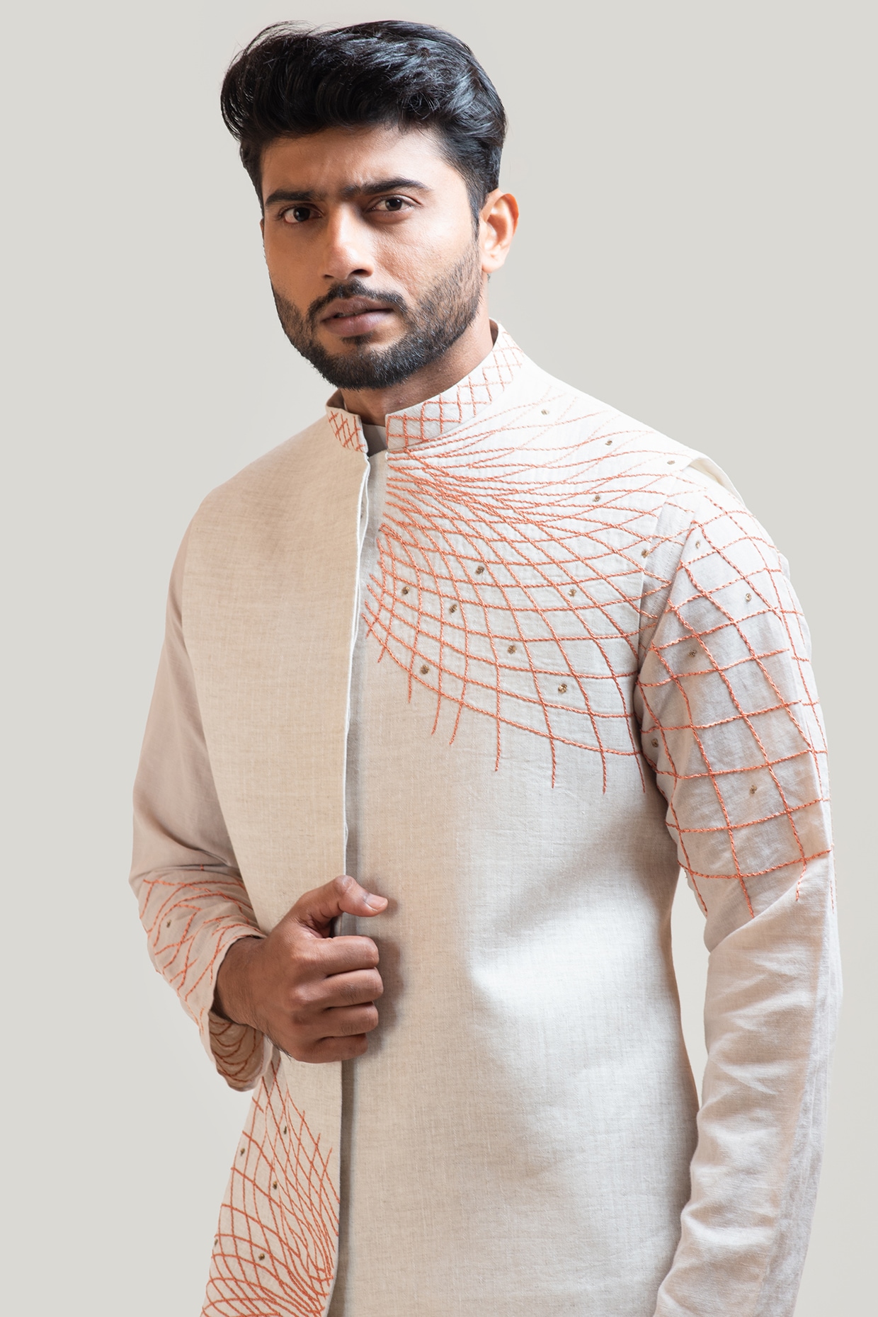 Asymmetric on sale nehru jacket