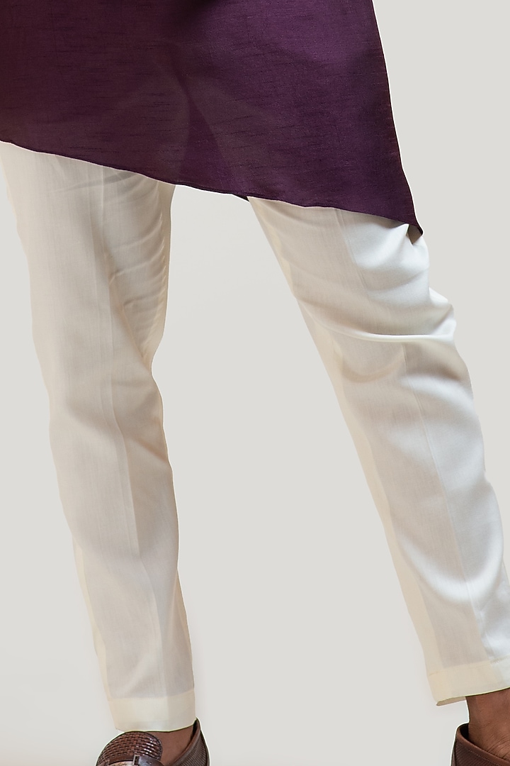Purple Kurta Set With Nehru Jacket by PAARSH at Pernia's Pop Up Shop