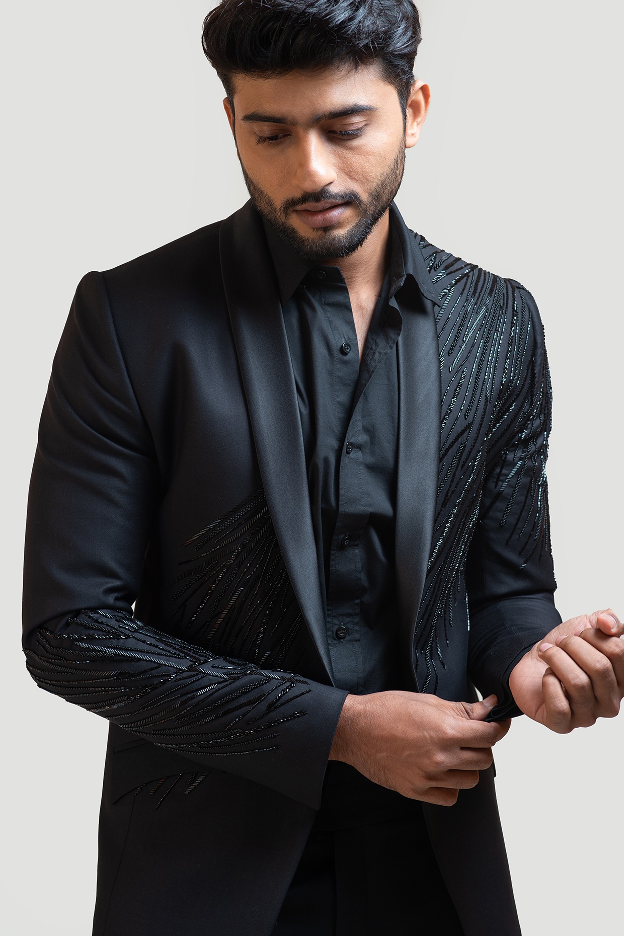 Black blazer 2025 with satin lapel