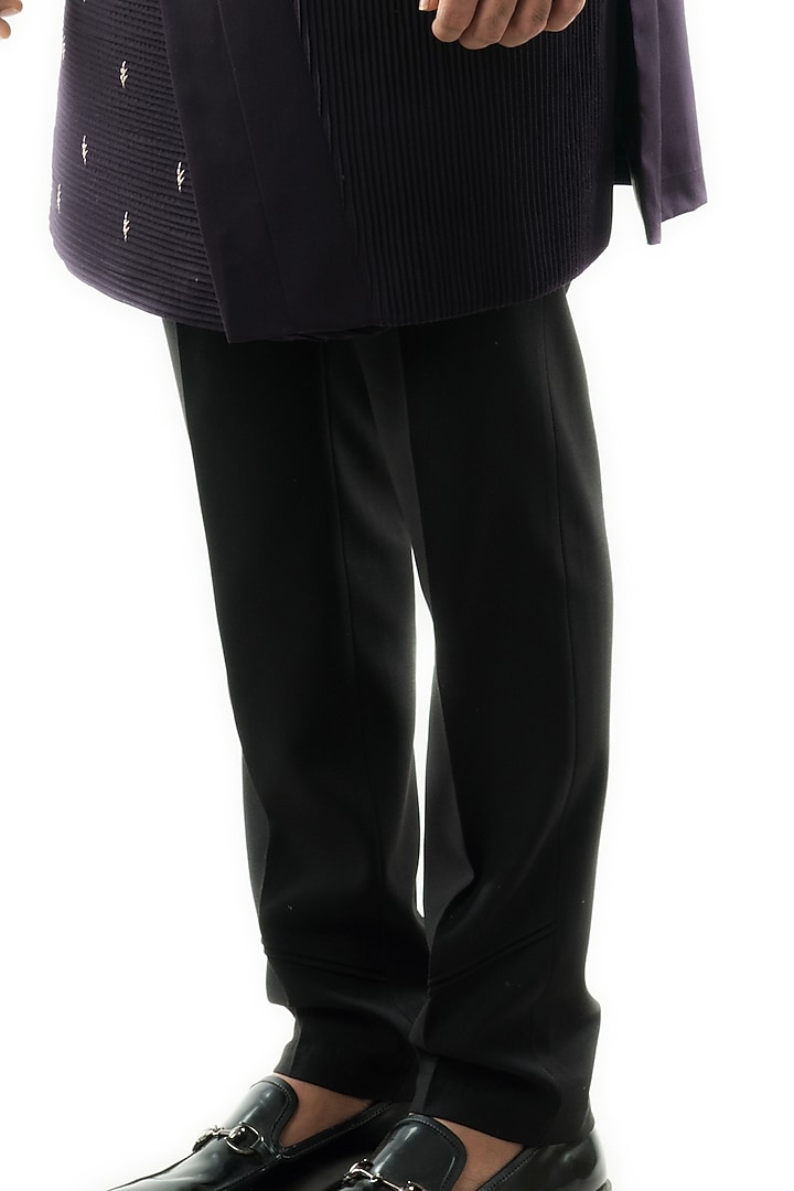 Grape Purple Embroidered Asymmetrical Indo-Western Jacket Set by PAARSH at Pernia's Pop Up Shop