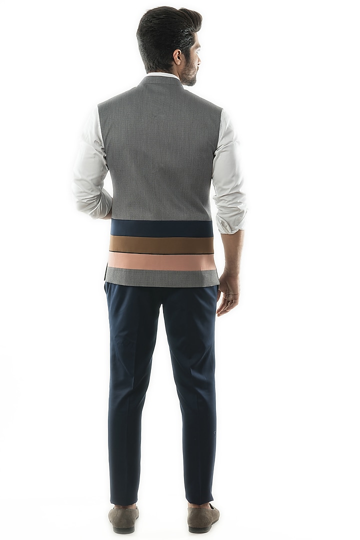 Grey Terrycot Bundi Jacket by PAARSH at Pernia's Pop Up Shop