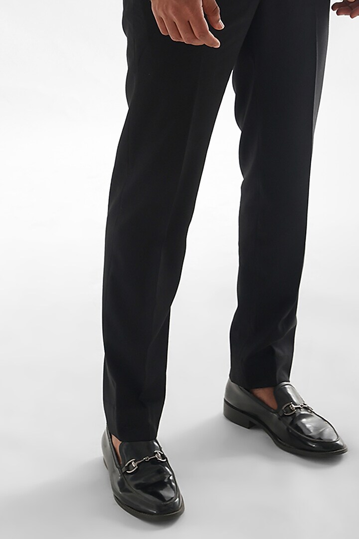 Navy Blue Terrycot Suiting Fabric Tuxedo Set by PAARSH at Pernia's Pop Up Shop