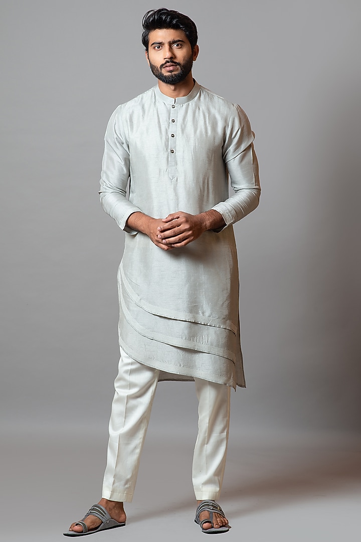 Northern Droplet Bemberg Silk Cutdana Work Kurta Set by PAARSH at Pernia's Pop Up Shop
