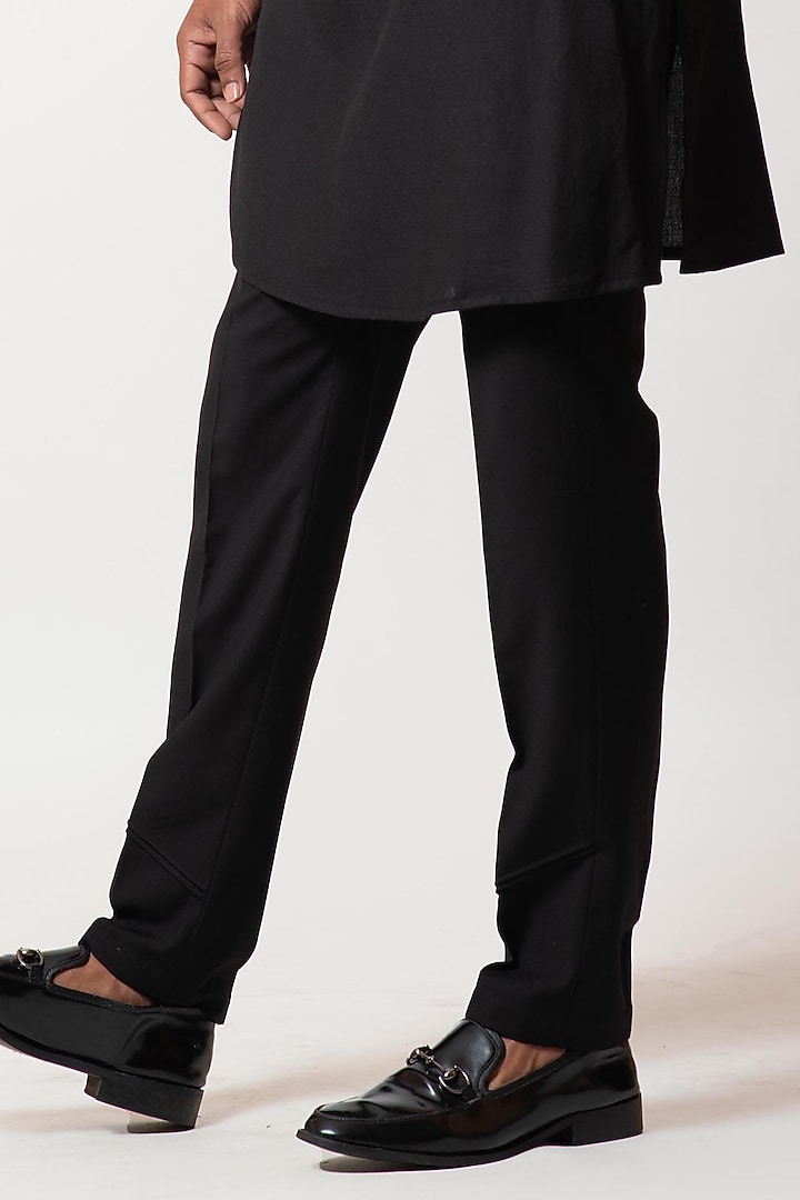 Black Rayon Kurta Set by PAARSH at Pernia's Pop Up Shop