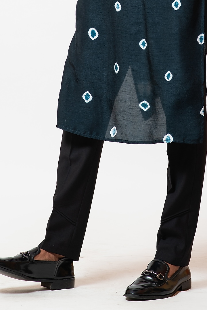 Algae Green Bamberg Silk Bandhej Printed Kurta Set by PAARSH at Pernia's Pop Up Shop