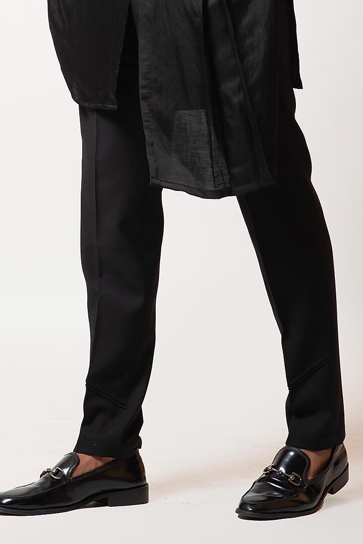 Charcoal Modal Satin Kurta Set by PAARSH at Pernia's Pop Up Shop