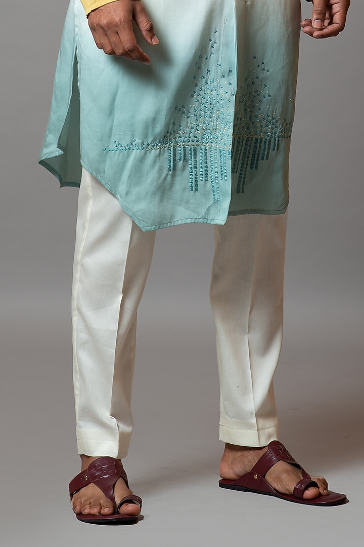 Multi-Colored Silk Striped Kurta Set by PAARSH at Pernia's Pop Up Shop