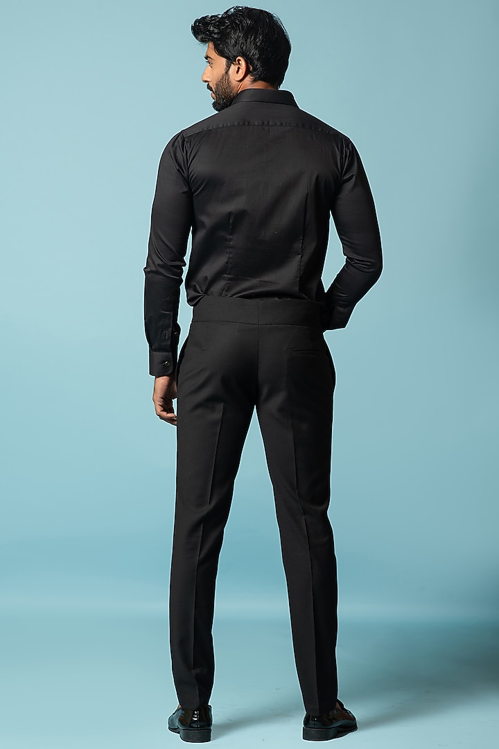 Phantom Black Cotton Party Wear Shirt by PAARSH at Pernia's Pop Up Shop