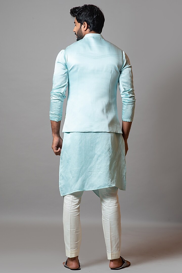 Tropical Breeze Bundi Jacket With Kurta Set by PAARSH at Pernia's Pop Up Shop