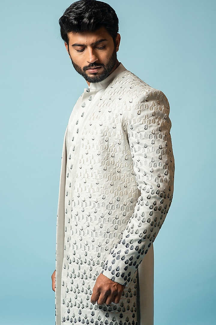 Pearl River Embroidered Wedding Indowestern Set by PAARSH at Pernia's Pop Up Shop