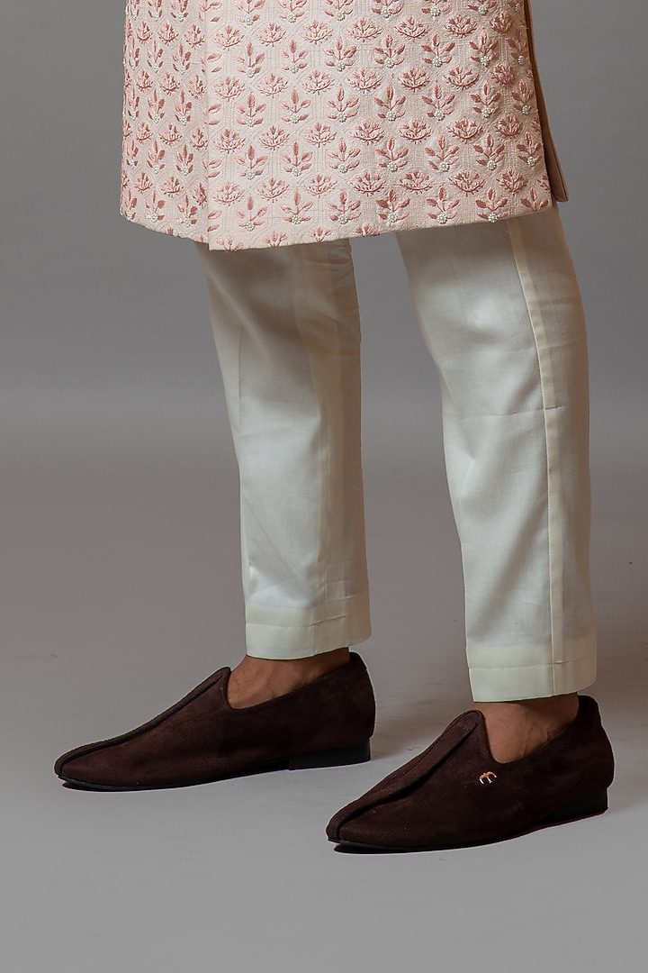 Rose Quartz Embroidered Wedding Sherwani Set by PAARSH at Pernia's Pop Up Shop
