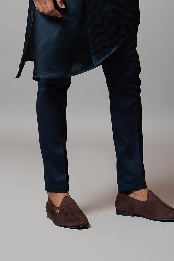 Navy Peony Embroidered Jacket Set by PAARSH at Pernia's Pop Up Shop