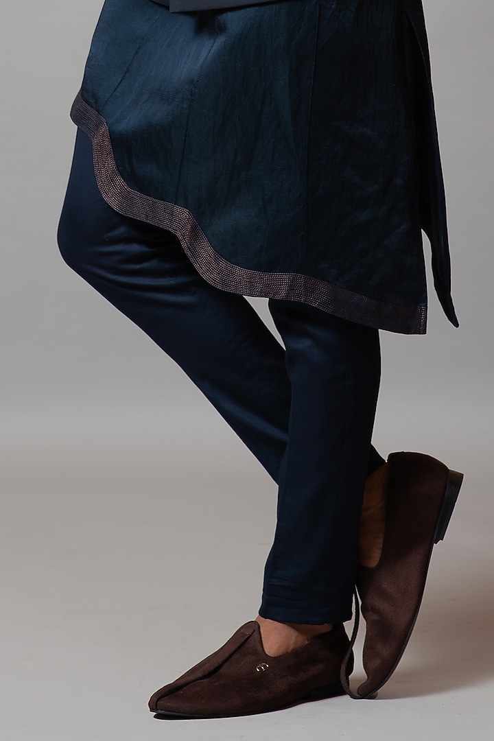 Deep Ultramarine Embroidered Jacket Set by PAARSH at Pernia's Pop Up Shop