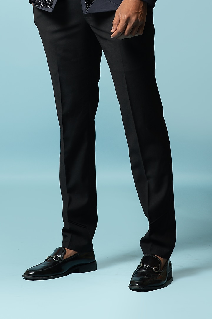 Mazarine Blue Embroidered Tuxedo Set by PAARSH at Pernia's Pop Up Shop