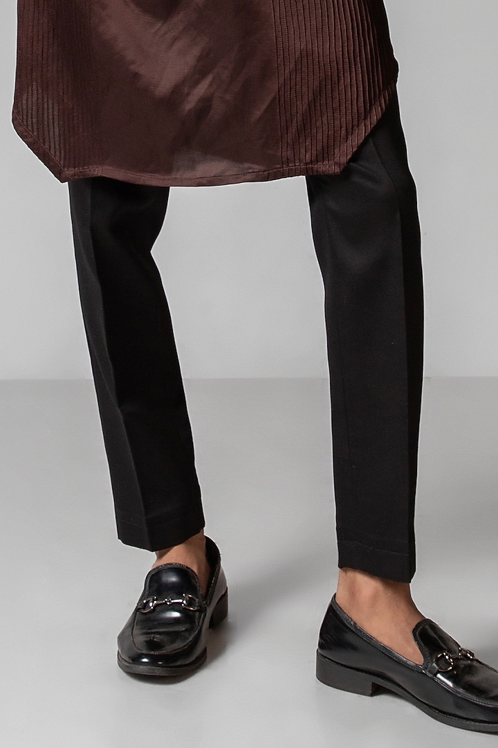 Coco Brown Linen Satin Resham Embroidered Nehru Jacket Set by PAARSH at Pernia's Pop Up Shop