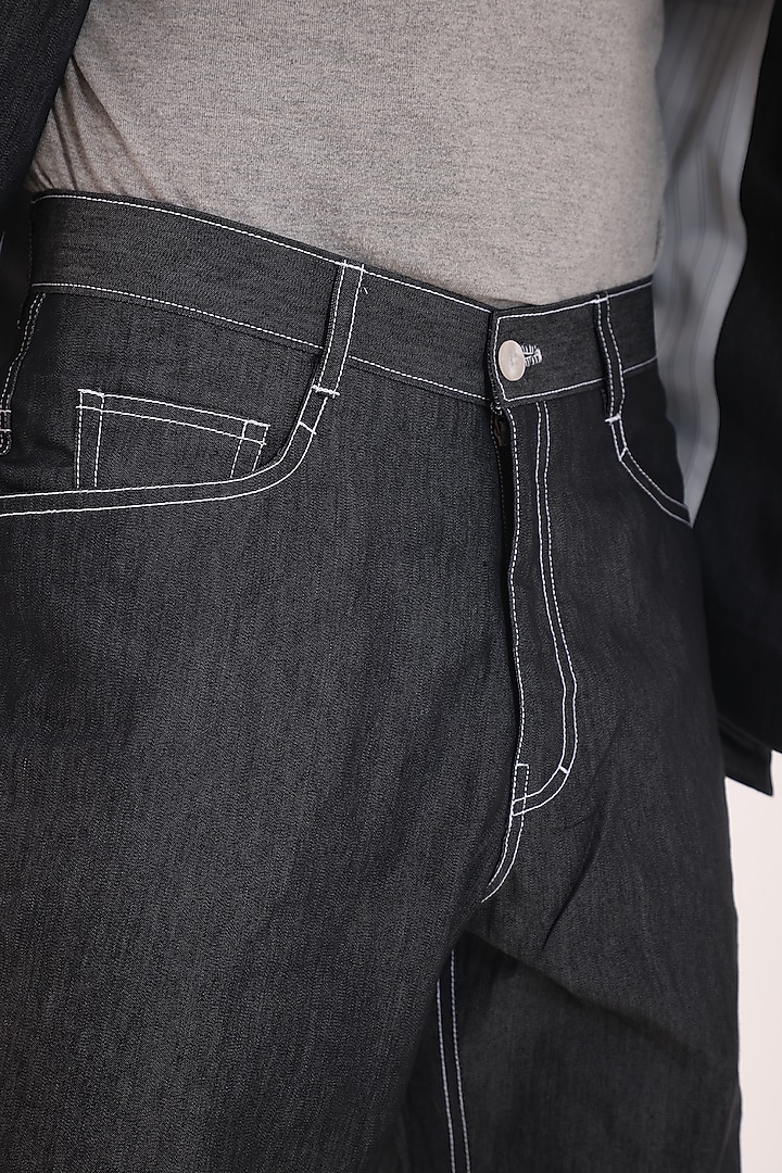 Charcoal Grey Denim Trousers by PAARSH at Pernia's Pop Up Shop