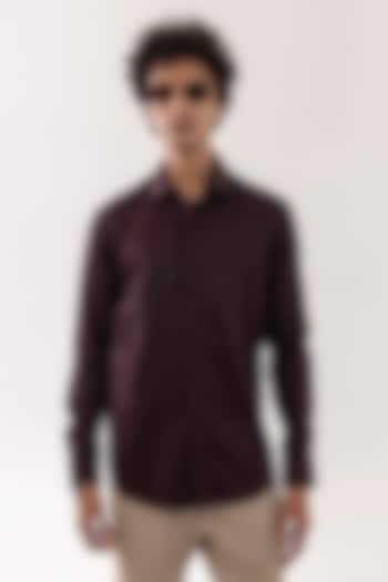 Brown Giza Cotton Shirt by PAARSH