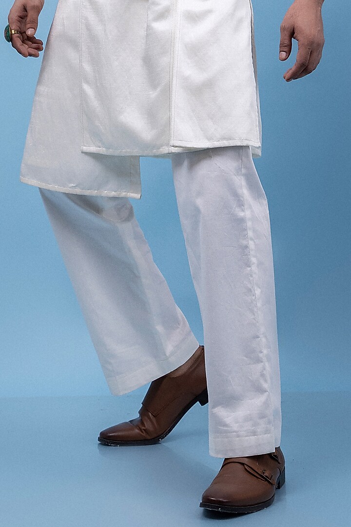 Ivory Bamberg Silk Embroidered Nehru Jacket Set by PAARSH at Pernia's Pop Up Shop
