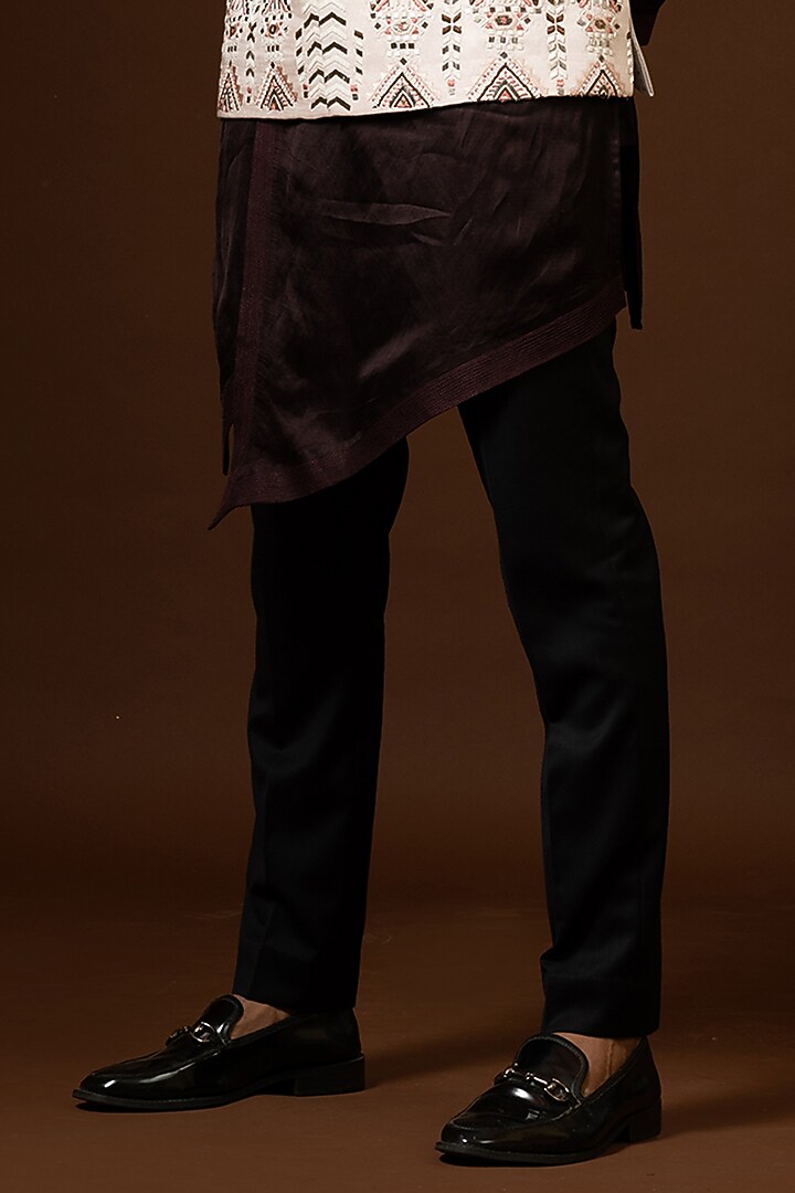 Dusty Pink Linen Satin Embroidered Bundi Jacket by PAARSH at Pernia's Pop Up Shop