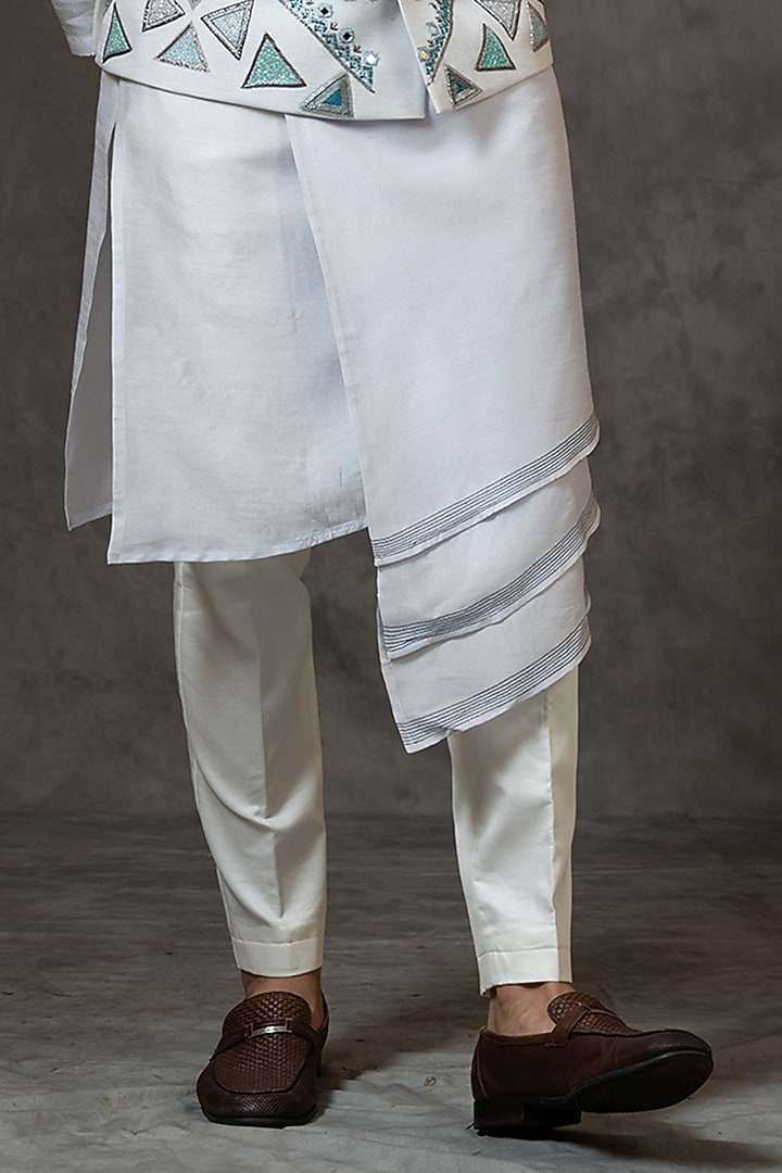 Faded Bam Silk Mirror Work Bundi Jacket Set by PAARSH at Pernia's Pop Up Shop