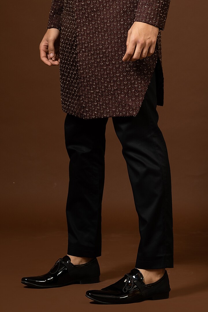 Brown Embroidered Wedding Indowestern Set by PAARSH at Pernia's Pop Up Shop