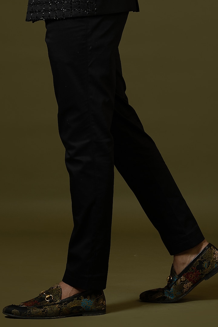 Black Embroidered Prince Coat Set by PAARSH at Pernia's Pop Up Shop