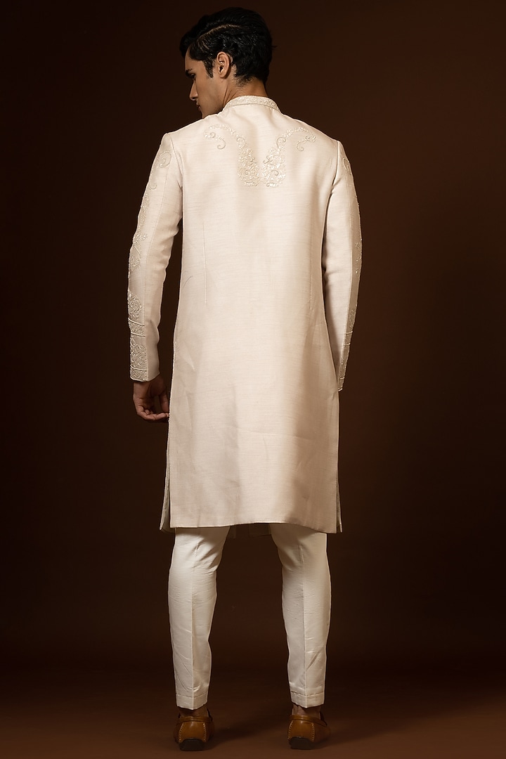 Fawn Embroidered Groom Sherwani Set by PAARSH at Pernia's Pop Up Shop