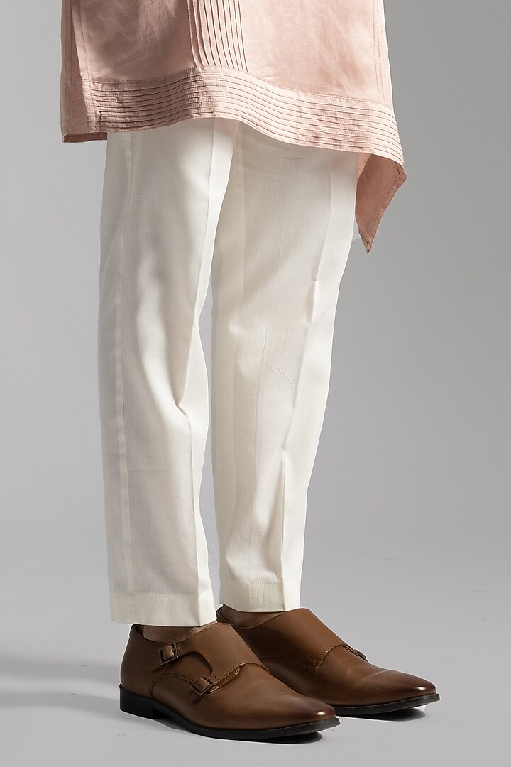 Pink Linen Satin Kurta Set by PAARSH at Pernia's Pop Up Shop