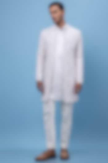 White Georgette Embroidered Wedding Indowestern Set by PAARSH at Pernia's Pop Up Shop