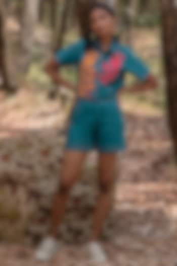 Ink Blue Muslin Cotton Co-Ord Set by Priya Agarwal at Pernia's Pop Up Shop