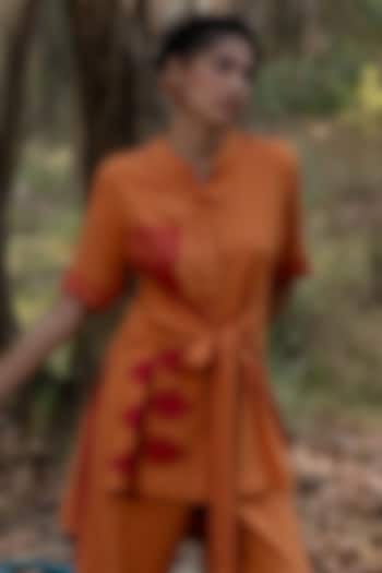 Mustard Viscose Cotton Front Tie-Up Top by Priya Agarwal at Pernia's Pop Up Shop