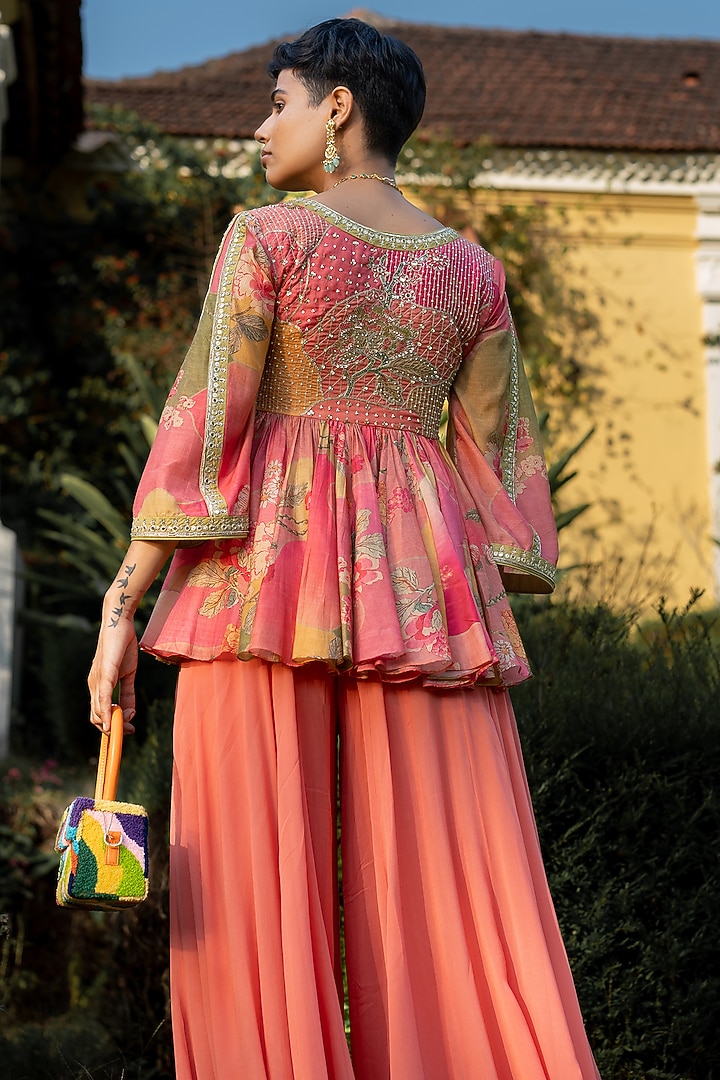 Multi-Colored Georgette Co-ord Set by Paulmi & Harsh at Pernia's Pop Up Shop