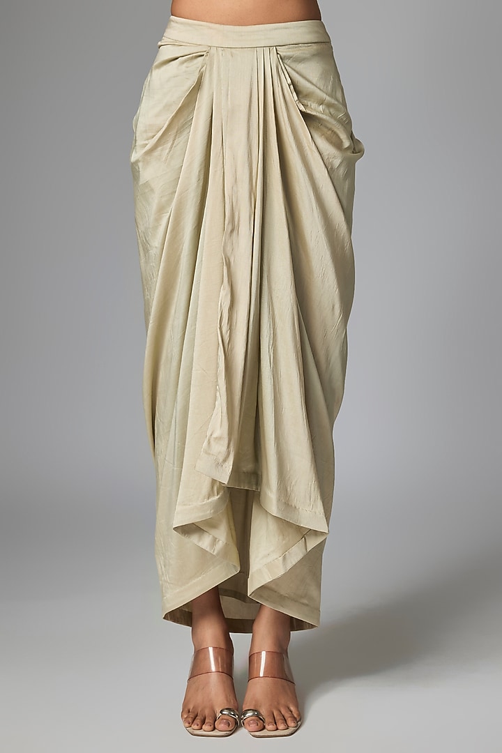Mint Green Silk Organza Embellished Cape Set by Paulmi & Harsh at Pernia's Pop Up Shop